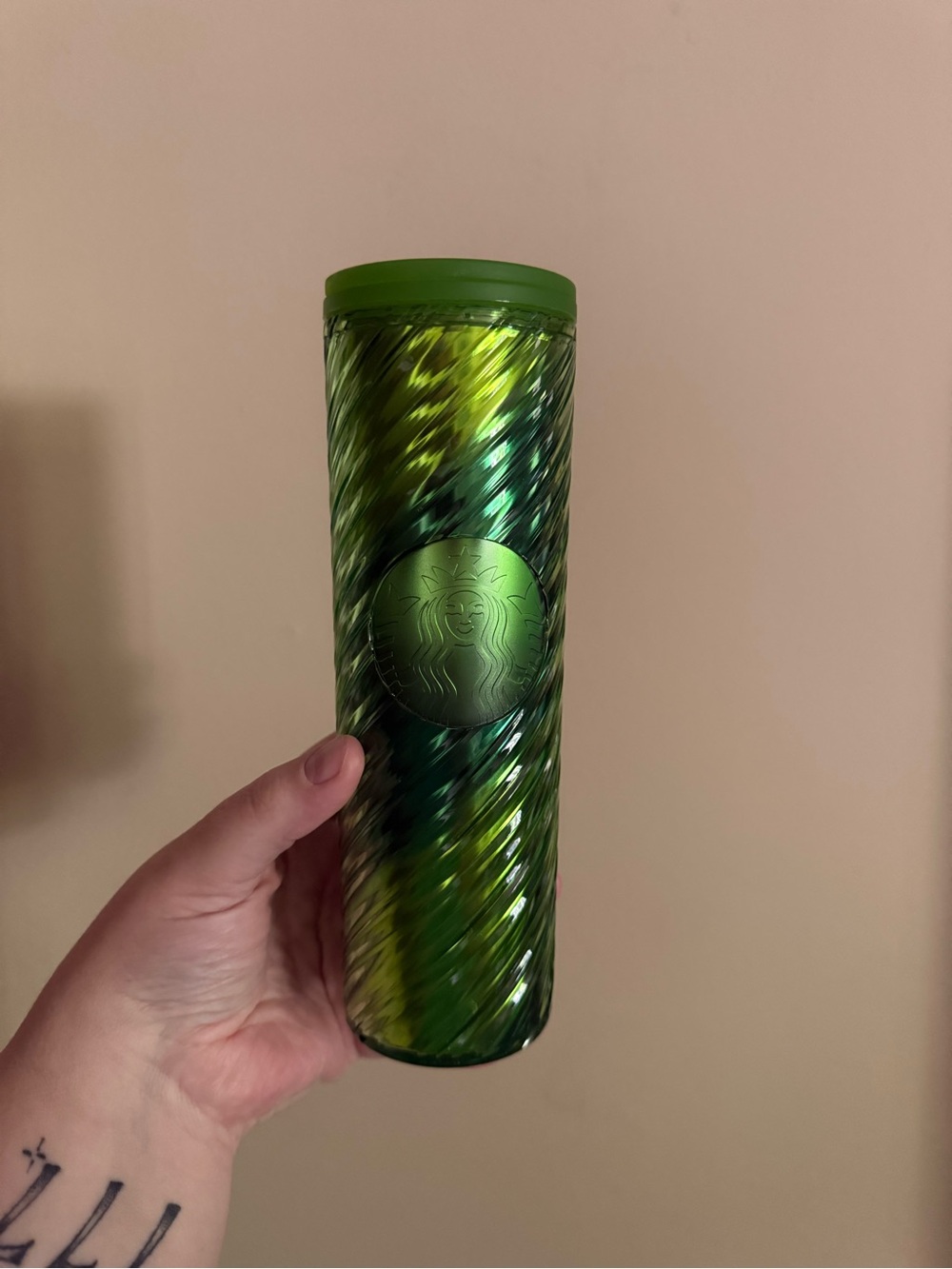 Starbucks Shimmering Green Twisted Travel Tumbler